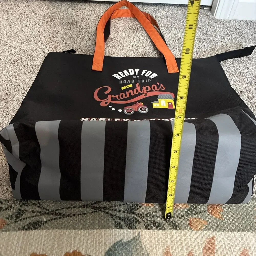 Harley-Davidson Tote Bag Orange “Ready For Road Trip To Grandpa’s” Padded